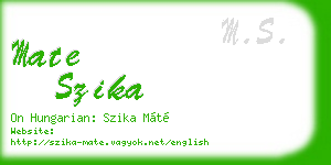 mate szika business card