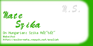 mate szika business card